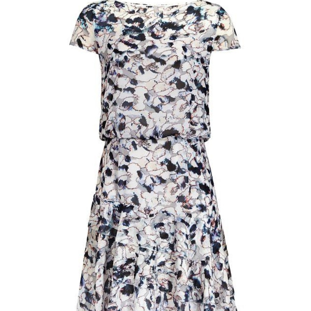 Reiss Annah-Printed Tiered Dress-NEW